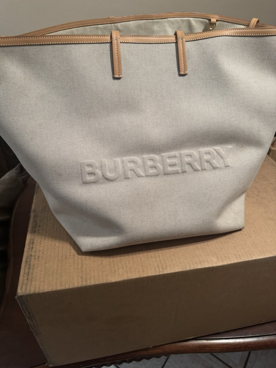 ★ BURBERRY ★ BEACH TOTE トートバッグ Authentic Burberry embossed xl beach Logo Canvas tote | eBay
