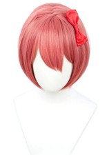 For Cosplay Sayori Wig Halloween Cosplay Costume Red Wig with red bow