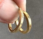 Vintage Chunky Gold Vermeil on STERLING Silver HOOP EARRINGS 1" — photo 6