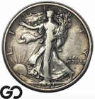 1921 Walking Liberty Half Dollar *Highly Prized Key Date, 246k Minted*Choice VF