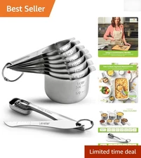 Ergonomic Stainless Steel Measuring Cups & Spoons Set of 14 - Precision Tools
