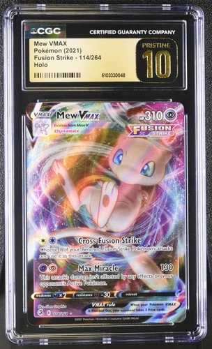 CGC 10 Pristine Mew VMAX 114/264 Ultra Rare Fusion Strike Pokemon Sword & Shield