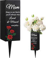 Mom Cemetery Vases for Grave Metal Cemetery Grave Flower Vase Memorial Flower Ho