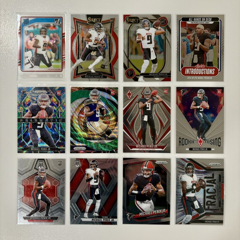 Michael Penix Jr. LOT OF 12! Rookie RC Prizm Green Wave Select Prizm +++ Falcons