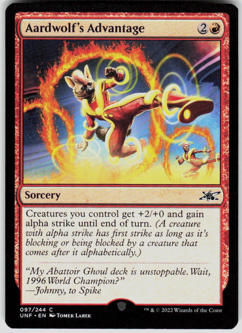 Aardwolf's Advantage 97 Unfinity Magic the Gathering