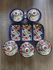 Breakfast Set with divided plate Ceramic Handmade and Hand Painted