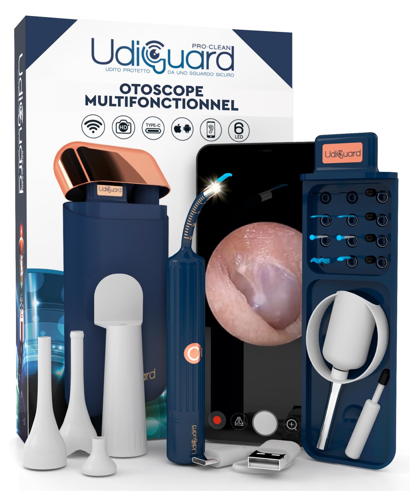 Otoscope oreille caméra HD 10mp : le rituel bien-être connecté WiFi pour l'hygiène de la famille