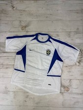 Vintage Nike Brazil 2002 2004 Training Shirt Soccer Jersey Men Size S White