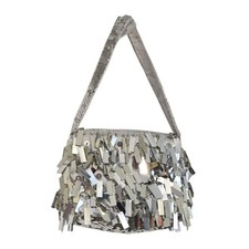 La Regale Vintage Silver Sparkly Sequins Evening Bag Shortwristlet Strap La Regale Vintage Silver Sparkly Sequins Evening Bag Shortwristlet Strap