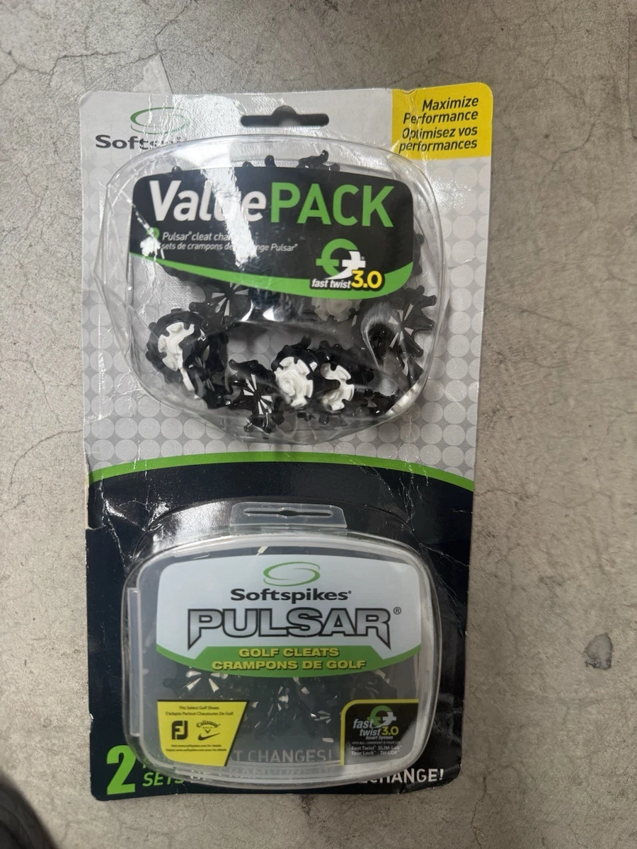 NEW 2 SETS Pulsar Golf Cleats Fast Twist 3.0 Value Pack Black FootJoy Softspike