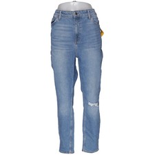 H&M, Jeans, Größe: 48, Blau, Baumwolle/Elasthan, Einfarbig, Denim, Damen #wos