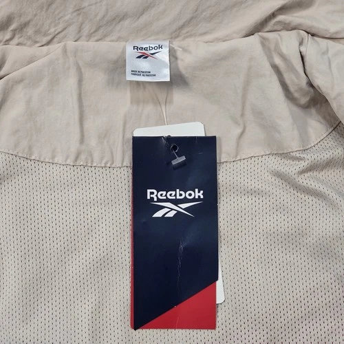 NWT Reebok Vector Tracktop Mens Medium 'Stucco' Beige Tan Track Jacket Knit Logo image 20