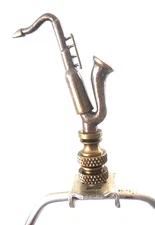 SAXOPHONE LAMP FINIAL LAMP TOPPER MUSICAL INSTRUMENT BRONZE SWIVEL BASE