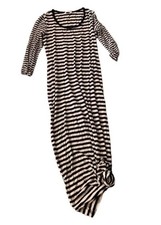 Black & White Striped Long Sleeve Maxi Dress By Calvin Klein Size 4 Women’s
