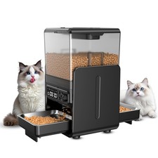 CityFlee Automatic Cat Feeder for 2 Cats, 5L/20 Cups Food Dispenser with Adju...
