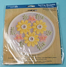 Leisure Arts Embroidery Kit 6" Spring Blooms Embroidery Kit for Beginners