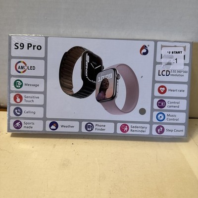 S9 Pro Smart Watch Sensitive Touch Calling Sports Mode Weather Black Pink Bands
