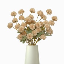 Artificial Flowers Faux Mums 6pcs, Long Stem Faux Flowers for Vase, Artificia...