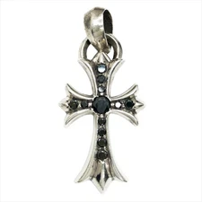 Chrome Hearts CH Cross Bale Pendant 21.7g Black Diamond, small, used