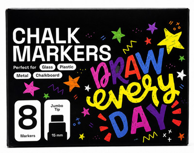 Jumbo Chalk Markers 8 Pack 15mm Washable Liquid Chalk Pens Set