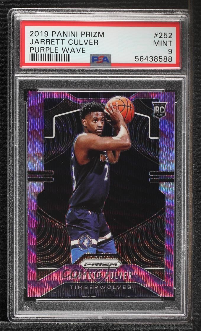 2019-20 Panini Prizm Purple Wave Jarrett Culver #252 PSA 9 MINT Rookie RC z1b