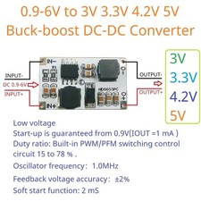 Auto Boost Converters Module 0.9V 6V to 3V/3.3V/4.2V/5V Voltage Regulator