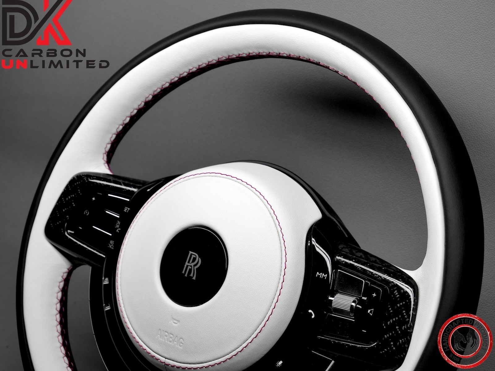 Rolls Royce Ghost Thick Rimmed Two Tone Grace White Black Napa Steering Wheel