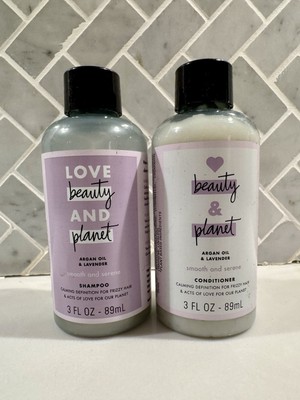 Love Beauty & Planet Argan Oil Lavender Shampoo & Conditioner 3 oz Travel Size