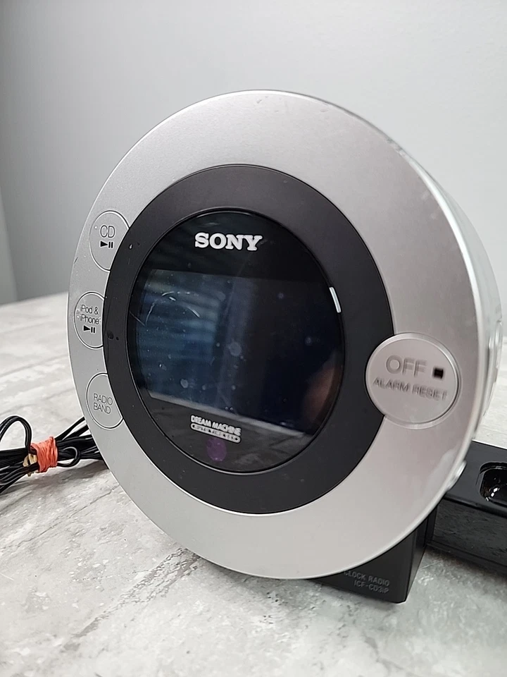 Sony Dream Machine ICF-CD3iP Alarm Clock CD IPod iPhone Radio Tested Works - Image 2 of 4