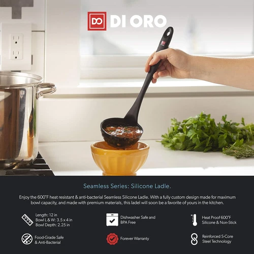 DI ORO Seamless Series 6-Piece Silicone Utensil Set - Thumbnail 2