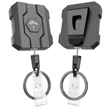 Retractable Keychain Badge Holder with Belt Clip, Heavy Duty Carabiner ID Bad...