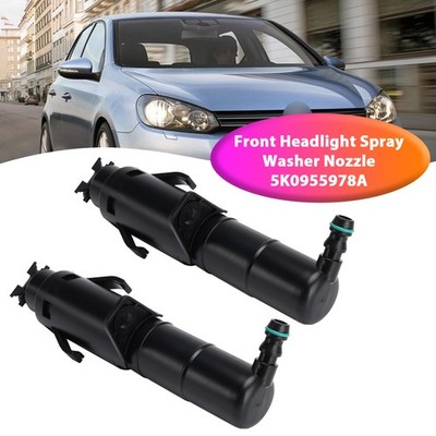 1 Pair Front Headlight Spray Washer Nozzle 5K0955978A For VW Golf Jetta MK6 F1