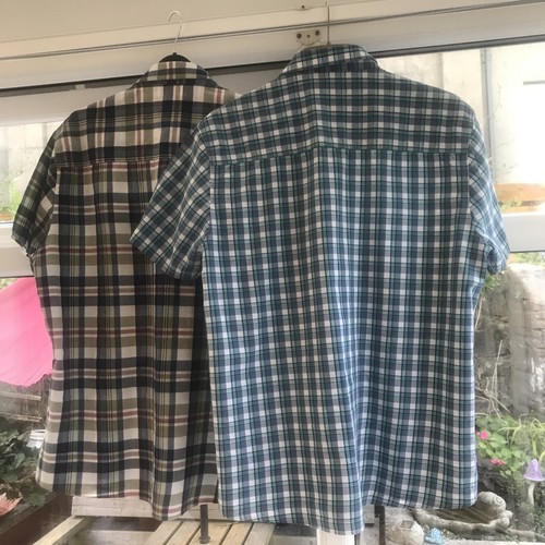 Peacocks Two Size Large Men’s Short Sleeved Checked Shirts Vgc 100% Cotton - Picture 13 of 14