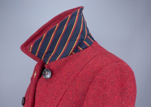 Cappotto corto doppiopetto JOULES BRAMBLE donna tweed spina di pesce rosso pea US 8 - Foto 8 di 19
