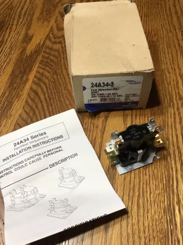 24A34-3 White Rogers Fan & Heat Sequencer Emerson Electric Mobile Home Furnace
