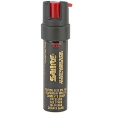 Sabre Pepper Spray .75oz w/clip Red Pepper CS Tear Gas and UV Dye10-Foot Range