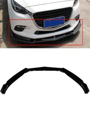 3PCS Front Bumper Body Kit Lip Spoiler For 2014-2018 Mazda 3 Black Painted