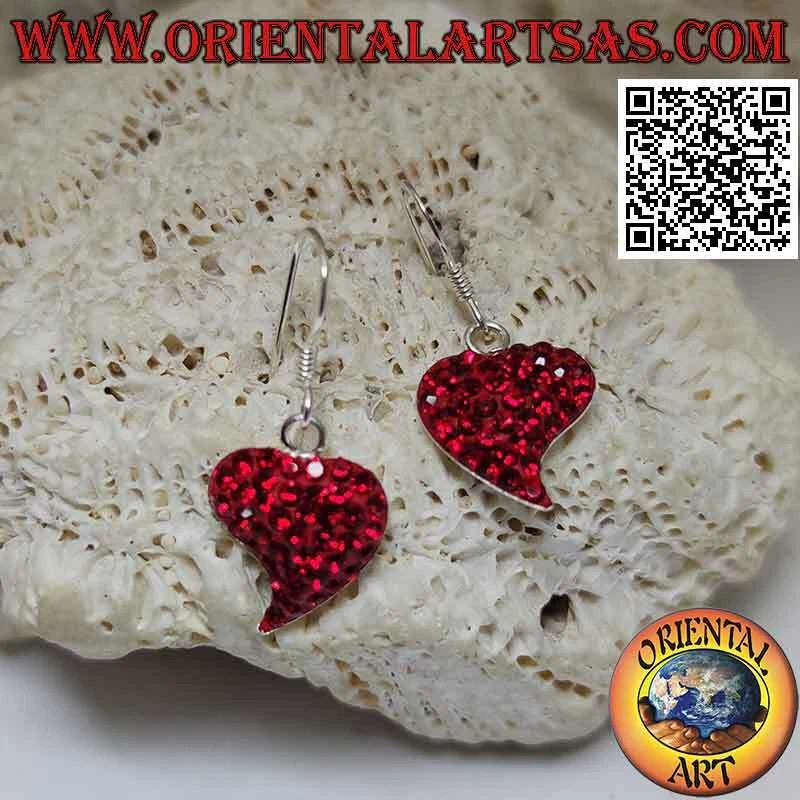 Rosario cristallo rosso corallo Sacro Cuore argento 925 dorato