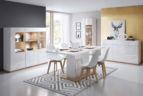Kommode FUTURA FU-08 mit 3 Türen 3 Schubladen 150 cm Sideboard Hochglanz Modern - Bild 2 von 5