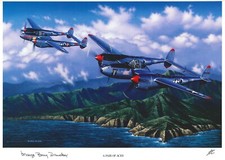 MARJORIE BONG SIGNED A PAIR OF ACES STAN STOKES PRINT RICHARD BONG