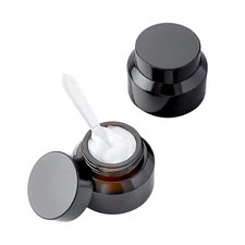 6 Empty Amber Glass Jars Container w/ Screw on Lid for Creams Lotion 15ml/0.5 Oz