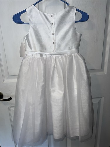 Pippa & Julie Girls White Tulle Flower Girl Dress Formal Wedding Size 7 NWT - Picture 5 of 11