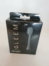 GLEEM 2 Replacement Brush Heads Soft Bristles Black 2 Pack