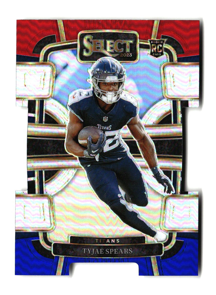 2023 Panini Select #97 Tyjae Spears Red and Blue Prizms Die Cuts