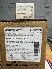 Box of 10 Arrow Hart AH5252B Receptacle Duplex 15A/125V 2P3W NEMA 5-15R Brown L4
