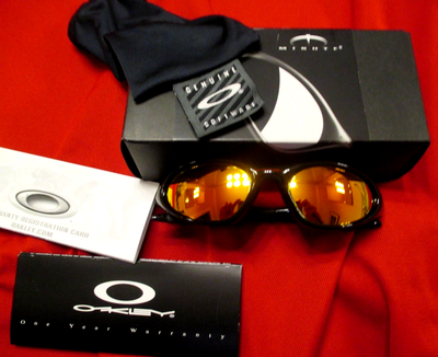 OAKLEY MINUTE 1.0 NEW IN BOX JET BLACK FRAME W RUBY IRIDIUM 