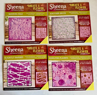 CC Sheena Douglass - 4 Sets - Create a Flower - 8'' x 8'' Schablonen für Hintergrund