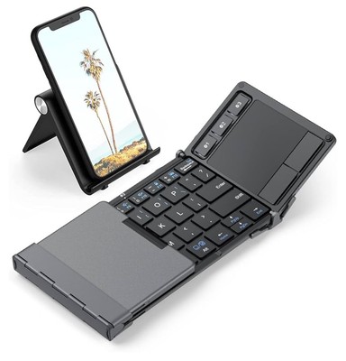 Foldable Keyboard, BK08 Bluetooth Keyboard with Sensitive Touchpad, Multi Dev...