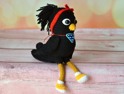 Sia Blackbird Beat Bugs Black Bird Amigurumi toy Stuffed bird Plus