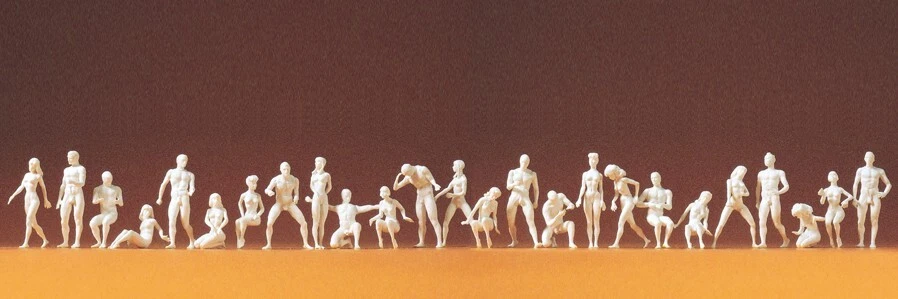 Preiser 16400 Unpainted Figure Set Adam & Eve 1:87 - Immagine 2 di 2